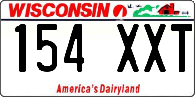 WI license plate 154XXT