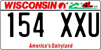 WI license plate 154XXU