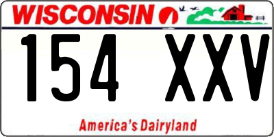 WI license plate 154XXV