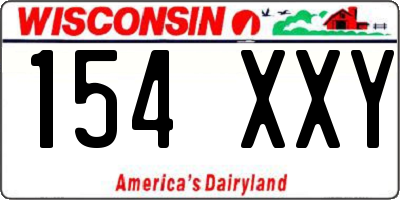 WI license plate 154XXY