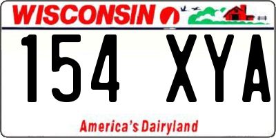 WI license plate 154XYA