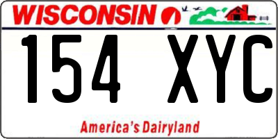 WI license plate 154XYC