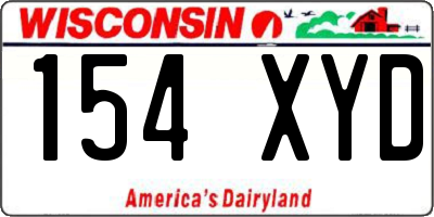 WI license plate 154XYD