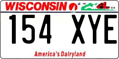 WI license plate 154XYE