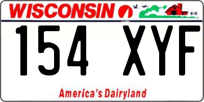 WI license plate 154XYF