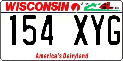WI license plate 154XYG