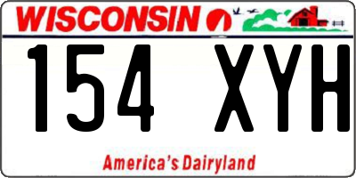 WI license plate 154XYH