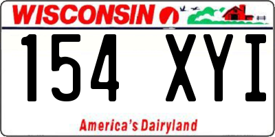 WI license plate 154XYI