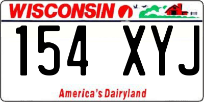 WI license plate 154XYJ