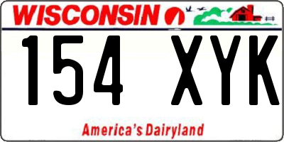 WI license plate 154XYK