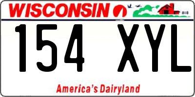 WI license plate 154XYL