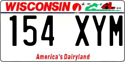 WI license plate 154XYM