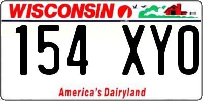 WI license plate 154XYO