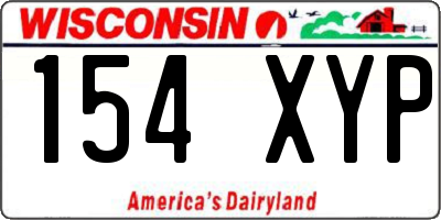 WI license plate 154XYP