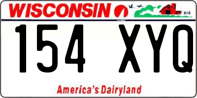 WI license plate 154XYQ