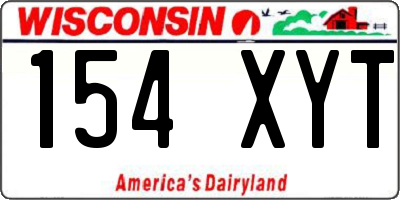 WI license plate 154XYT