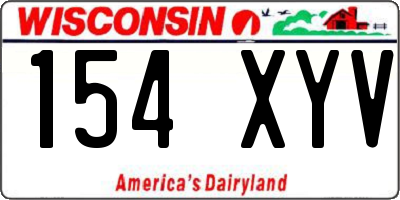 WI license plate 154XYV