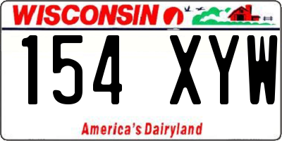 WI license plate 154XYW