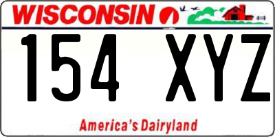 WI license plate 154XYZ