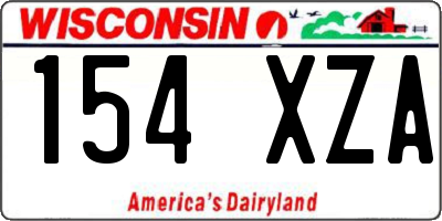 WI license plate 154XZA