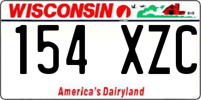 WI license plate 154XZC