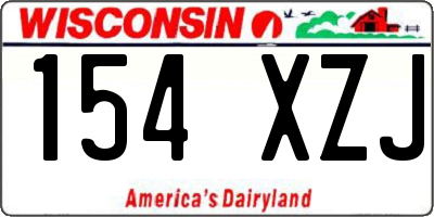 WI license plate 154XZJ