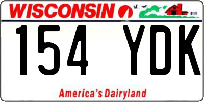 WI license plate 154YDK