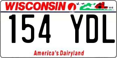 WI license plate 154YDL