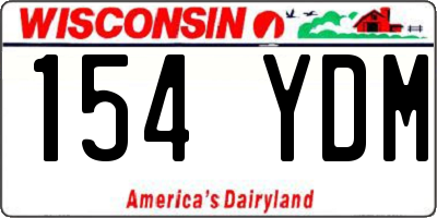 WI license plate 154YDM