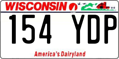WI license plate 154YDP