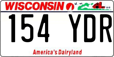 WI license plate 154YDR