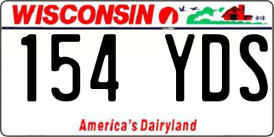 WI license plate 154YDS
