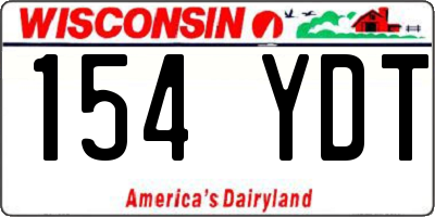 WI license plate 154YDT