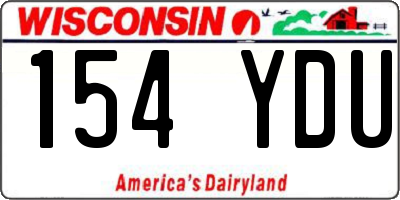 WI license plate 154YDU