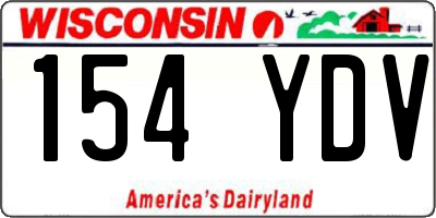 WI license plate 154YDV