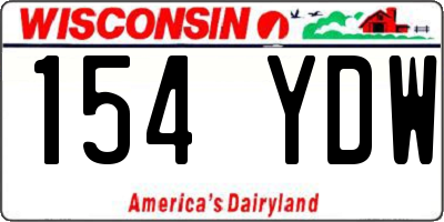 WI license plate 154YDW