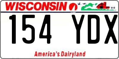 WI license plate 154YDX