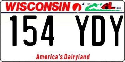 WI license plate 154YDY
