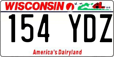 WI license plate 154YDZ