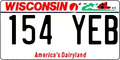WI license plate 154YEB