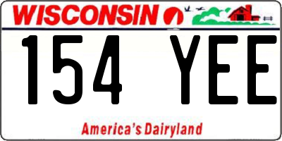 WI license plate 154YEE