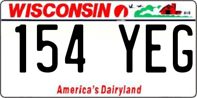 WI license plate 154YEG