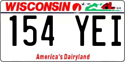 WI license plate 154YEI