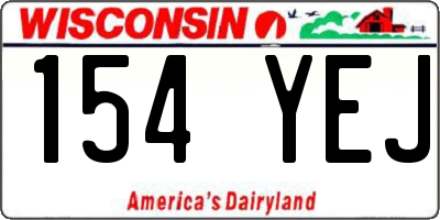 WI license plate 154YEJ