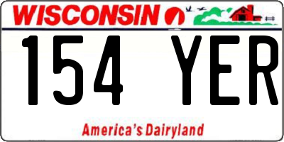 WI license plate 154YER