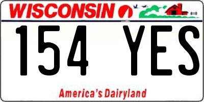 WI license plate 154YES