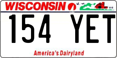 WI license plate 154YET