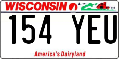 WI license plate 154YEU