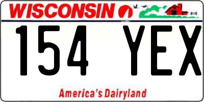 WI license plate 154YEX
