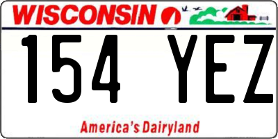 WI license plate 154YEZ